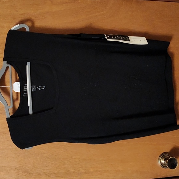 FINITY Shiny Black Cardigan and matching tank. Size 1xl. - Picture 2 of 4